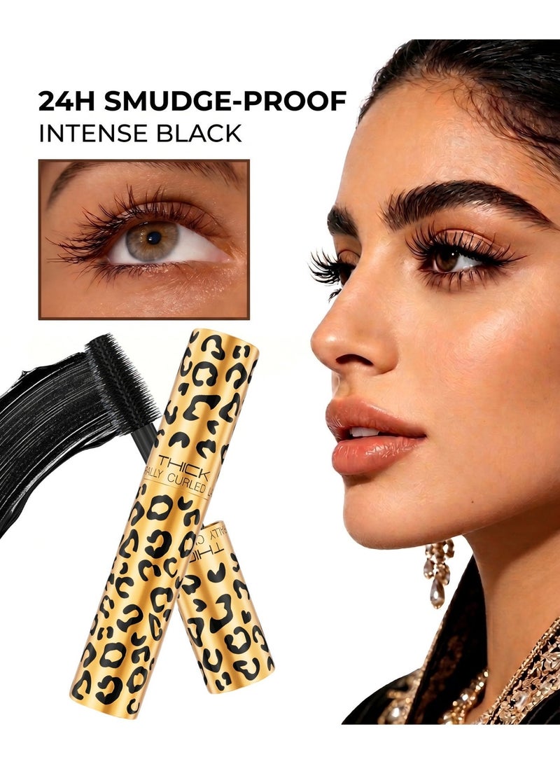 ZMDREAM Leopard Print Black Mascara, 24H Waterproof Smudge-Proof Volumizing Mascara, Curling & Lengthening, Clump-Free Long Lasting Eye Makeup - Image 1