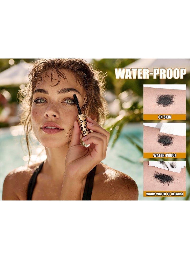 ZMDREAM Leopard Print Black Mascara, 24H Waterproof Smudge-Proof Volumizing Mascara, Curling & Lengthening, Clump-Free Long Lasting Eye Makeup - Image 3