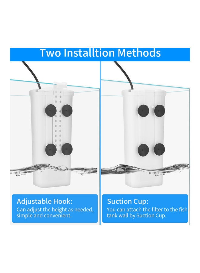 NIBEMINENT Aquarium Waterfall Turtle Internal Filter White 18.00x6.00x10.00cm - Image 4