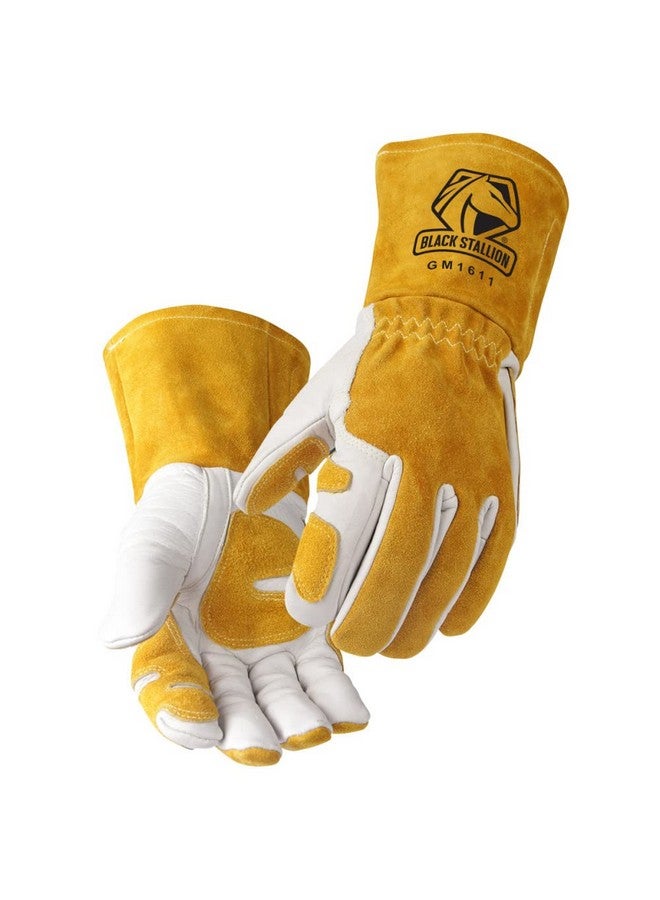 BLACK STALLION Black Stallion Revco GM1611 Top Grain Leather Cowhide mig Welding Gloves with Reinforced Palm & Thumb and Index Finger for Extra Protection (Large), Tan  - Image 4
