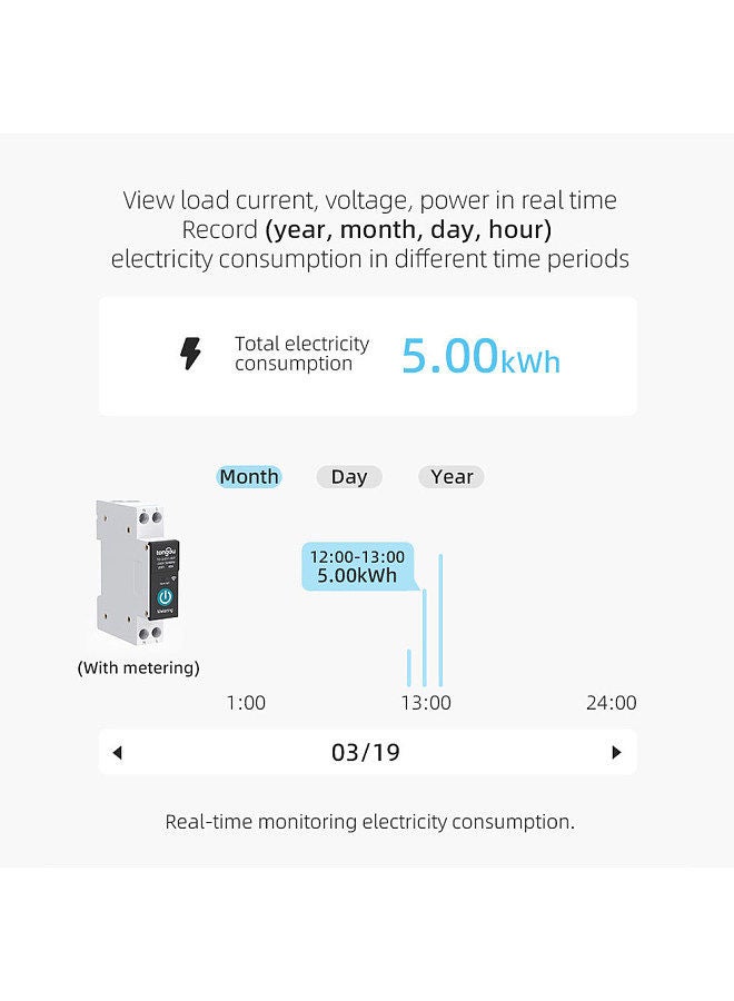 tongou Tuya WiFi Intelligent Circuit Breaker Wireless Remotes Control Switch Mobilephone APP Remotes Viewing Intelligent Home Circuit Breaker Timing Countdown Loop Timing Modes  - Image 4
