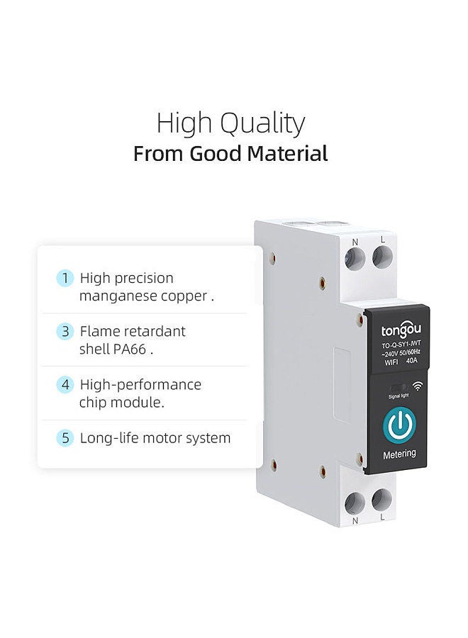 tongou Tuya WiFi Intelligent Circuit Breaker Wireless Remotes Control Switch Mobilephone APP Remotes Viewing Intelligent Home Circuit Breaker Timing Countdown Loop Timing Modes  - Image 2