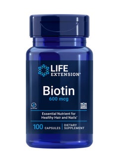 Life Extension Biotin 600 Mcg Vitamin B7 Support Supplement For Beautiful Hair Nails & Beyond Glutenfree Nongmo 100 Capsules  - Image 2