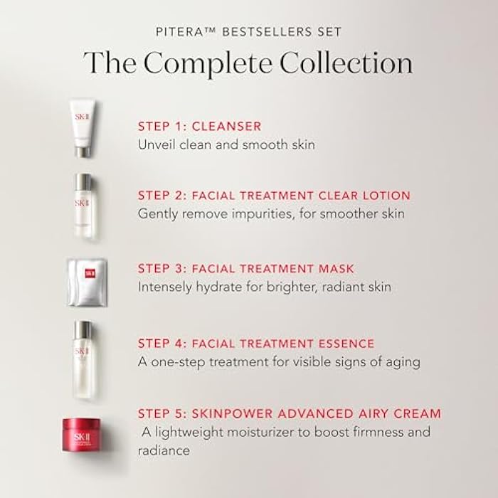 SK-II Best Sellers Skincare Gift Set - Anti Aging Skincare Set Includes Full Size Facial Essence, Travel Size Cleanser, Toner & Face Cream & 2 Sheet Masks (6 Count) - Image 2