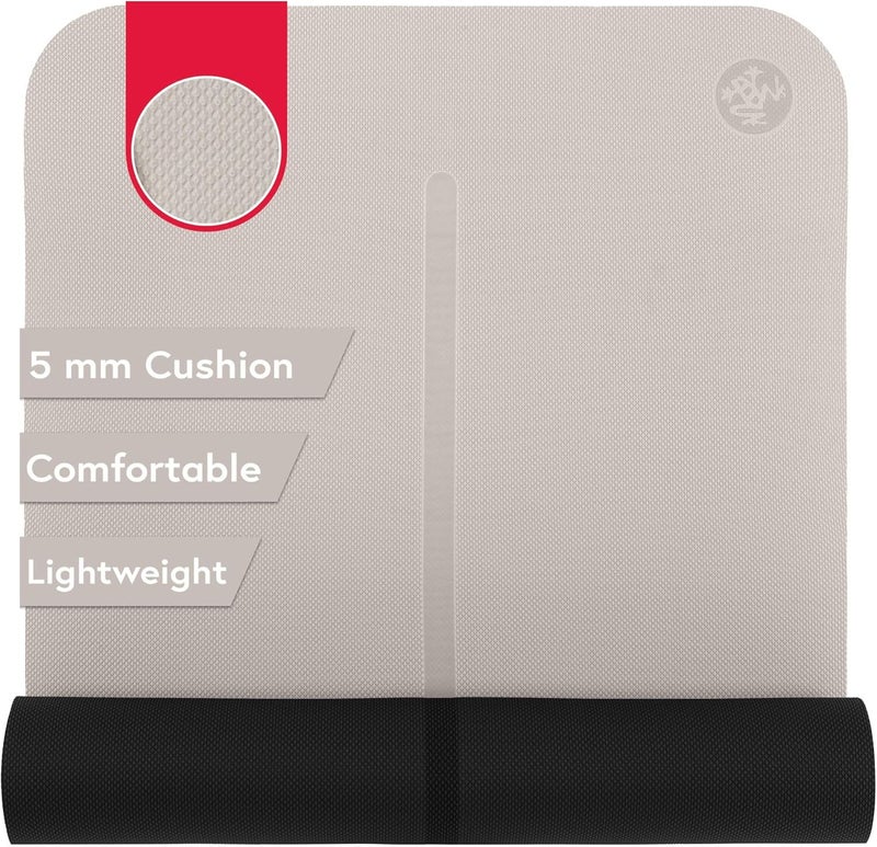 Manduka Begin Yoga Mat 68" - 5mm Cushioning | Comfortable, Lightweight & Reversible with Alignment Stripe | Budget-Friendly | 68 x 24 inches - Image 1