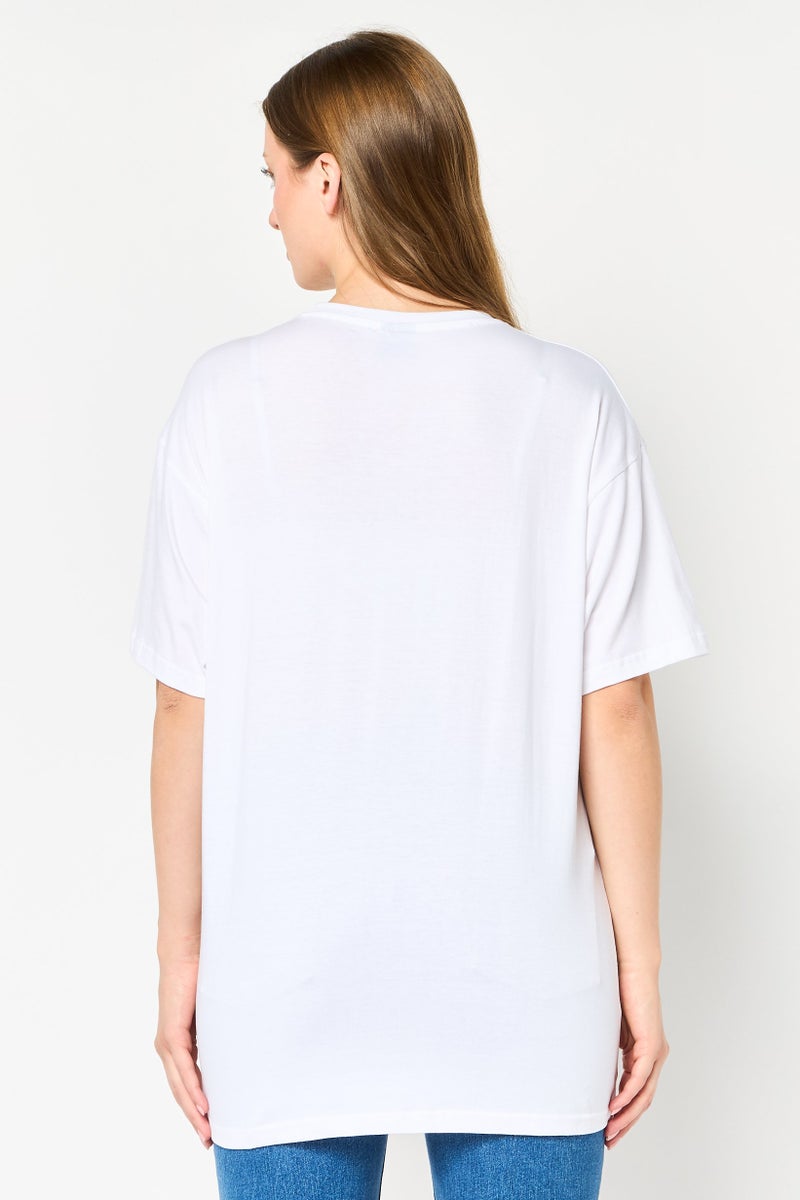 Disney Star Wars Women Crew Neck Short Sleeve Graphic Print T-Shirt, White - Image 4