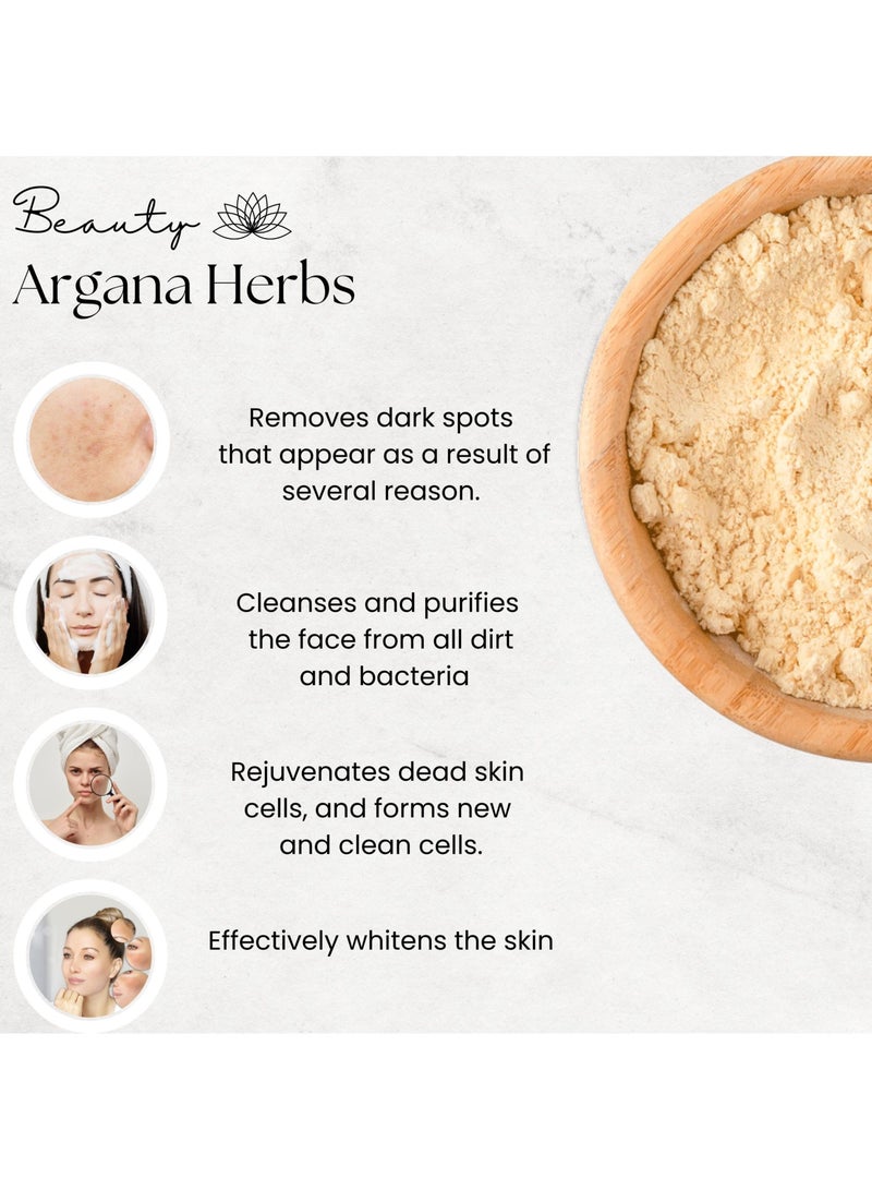 Argana Organic Beauty  Bitter Lupine Powder 100G For Skin Raw & Pure Premium Quality - Removes dark spots - Effectively whitens the skin - Cleanses and purifies the face (100 G)  - Image 2