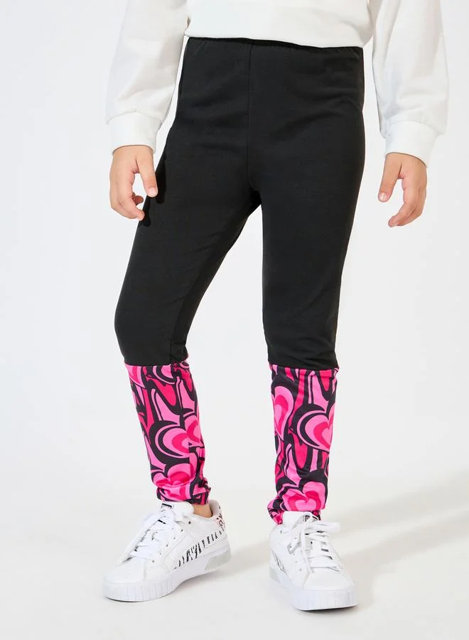 Styli Heart Print Sweatshirt & Leggings Set