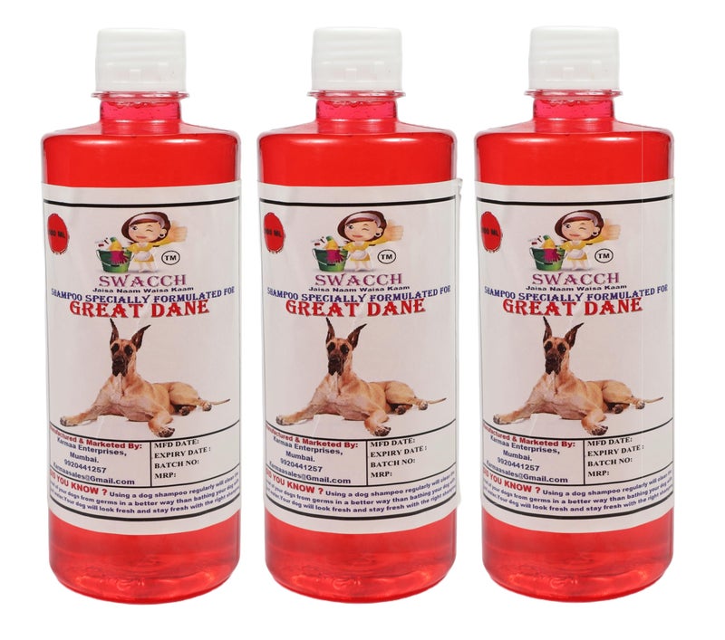swacch Shampoo | Puppy Safe Shampoo | PH Balanced | Ditch to Itch for Great Dane Dog Shampoo 500ml Pack of 3 (Jasmine) + Spike Ball Chew Toy Combo Pack - Image 2