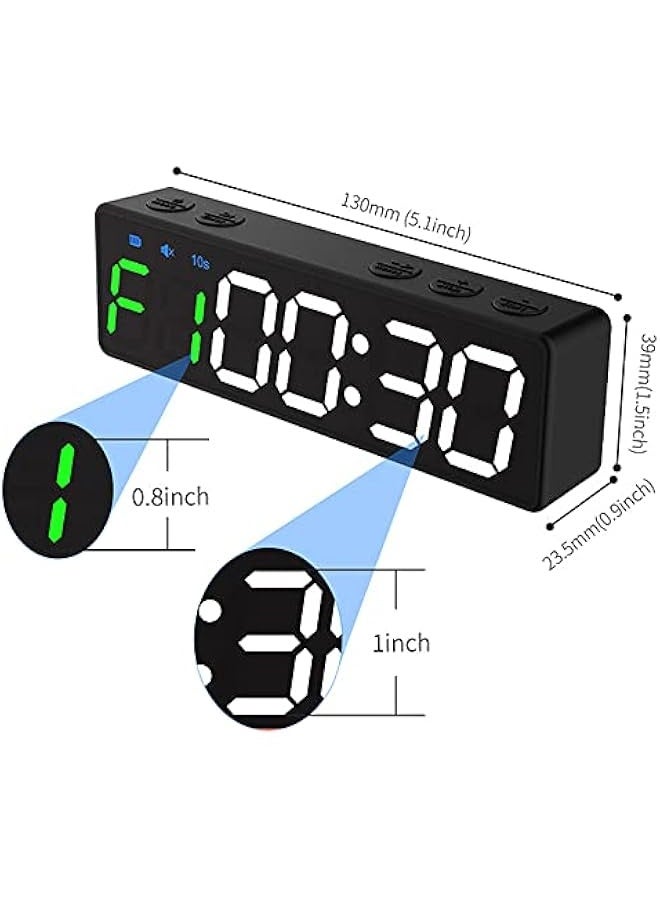 Mini Gym Timer Rechargeable Stopwatch Portable Countdown/up Clock with Magnetic Back for Home Gym Fitness Training - Image 3