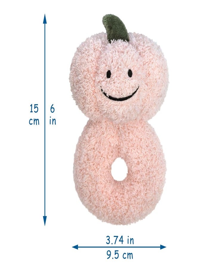 Doindute Baby Pumpkin Soft Rattle Toy, Plush Pumpkin Infant Shaker Rattle Easy-Grasp Stuffed Animal Toy, Gifts for Newborns Babies Toddlers Boys Girls, Pink, 6 Inches - Image 2