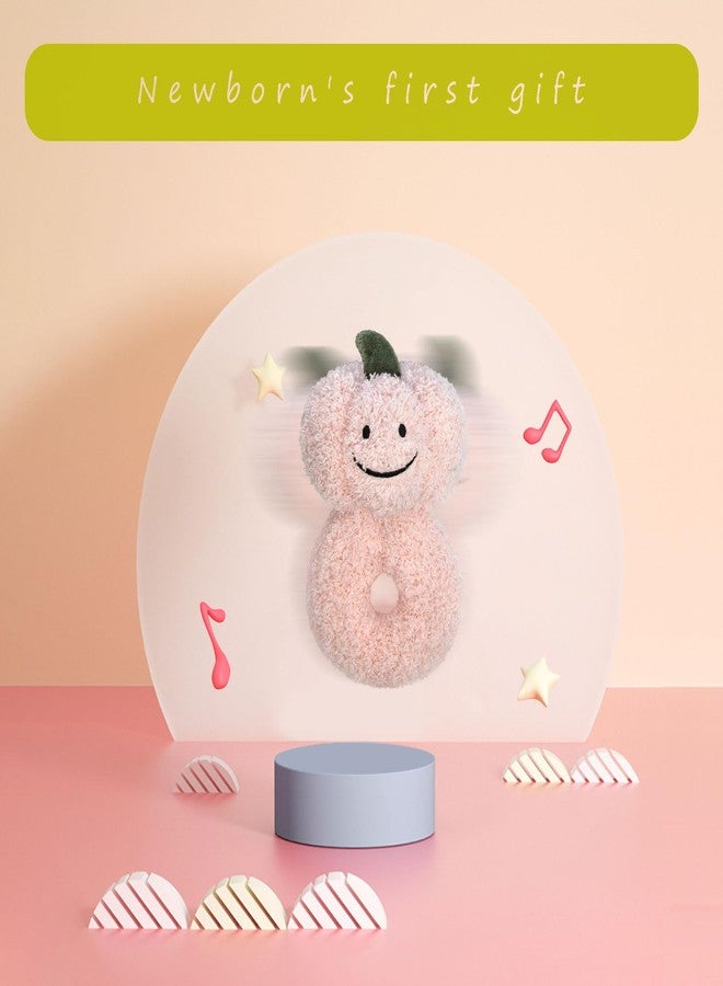Doindute Baby Pumpkin Soft Rattle Toy, Plush Pumpkin Infant Shaker Rattle Easy-Grasp Stuffed Animal Toy, Gifts for Newborns Babies Toddlers Boys Girls, Pink, 6 Inches - Image 3