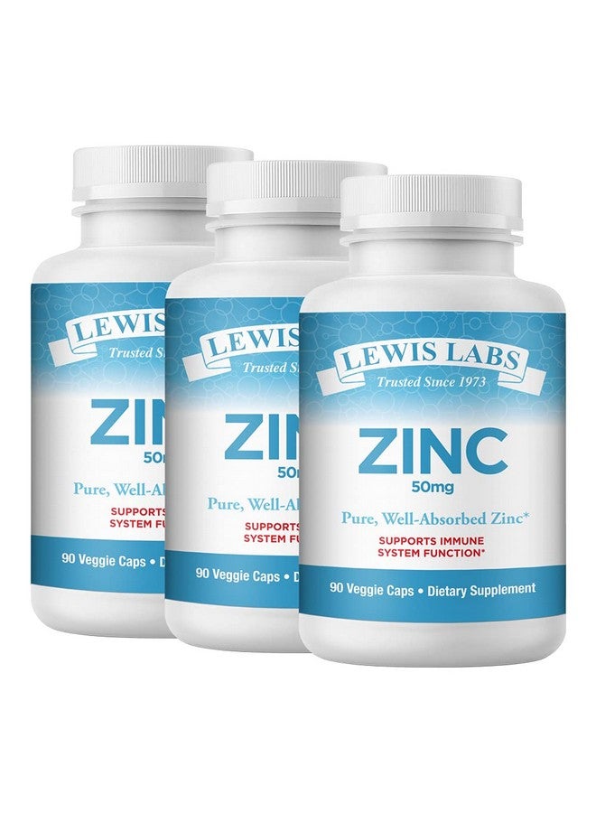 Lewis Labs Zinc Supplement 50Mg ; Pure Zinc Citrate Vitamins For Adults For Immune Support Zinc 50Mg Metabolism Acne Skin Health & Energy ; Powerful Herbal Antioxidant Supplement For Men & Women 270 Capsules - Image 2