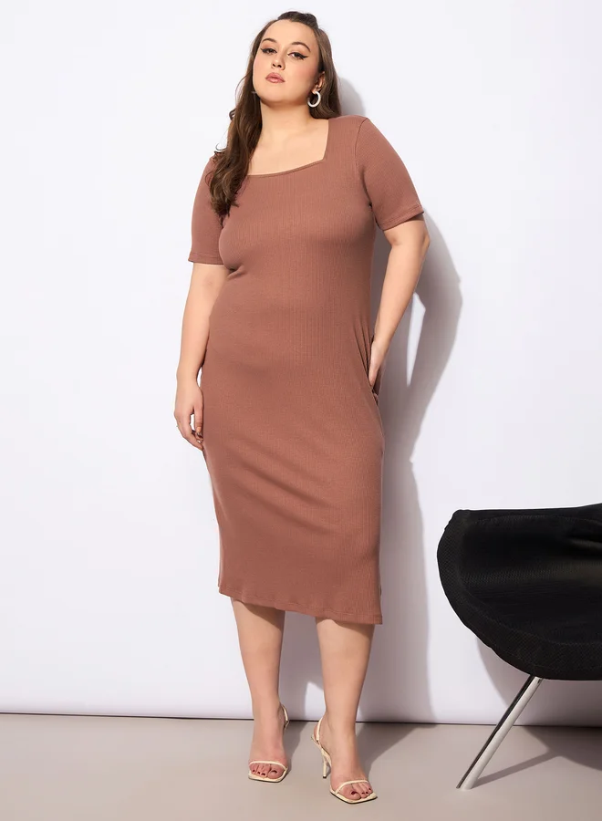 SASSAFRAS Ribbed Knit Dress