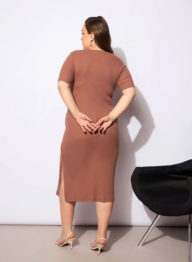 SASSAFRAS Ribbed Knit Dress