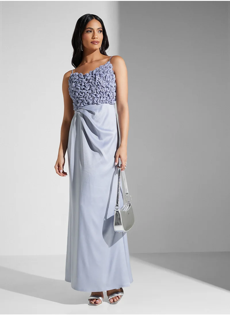 Namshi x Bandeau Smocking Detail A Line Dress With Slit