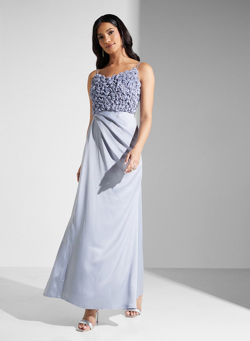 Namshi x Textured Bodice Maxi Dress - Image 5