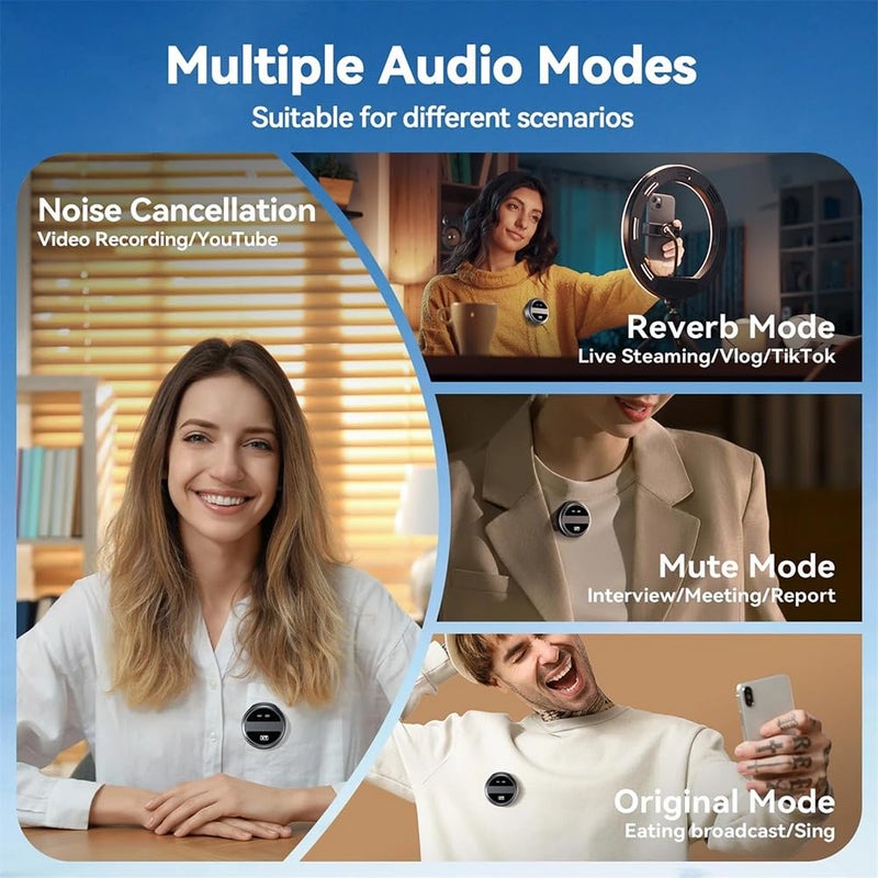 SX21 Magnetic Wireless Lavalier Microphone for iPhone & Android, Collar Clip Digital Mic with Noise Reduction, Portable Mic for Video Recording, Vlogging, Interviews & Live Streaming - Image 4