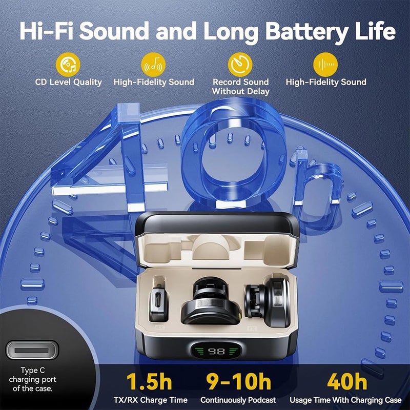 SX21 Magnetic Wireless Lavalier Microphone for iPhone & Android, Collar Clip Digital Mic with Noise Reduction, Portable Mic for Video Recording, Vlogging, Interviews & Live Streaming - Image 3