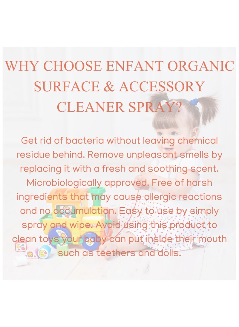 Surface & Accessory Cleaner Spray Multi Surface Cleaner Spray 500ML For Toys, Nursery, High Chairs, Mats, Cribs, Windows And More Healthy Care, Healthy Clean With Your Smart Selection Of 100% Essential Oil Blends From Rosemary And Tea Tree Include Certificated Organic