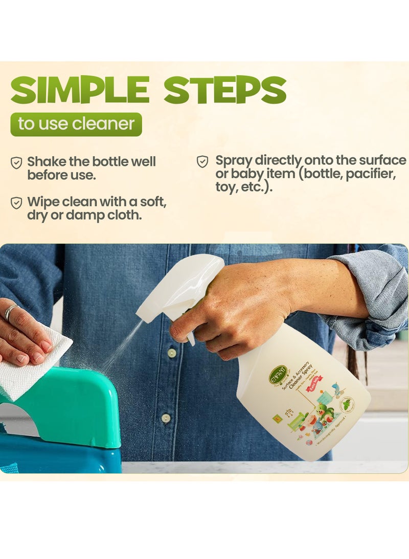 Enfant Surface & Accessory Cleaner Spray Multi Surface Cleaner Spray 500ML For Toys, Nursery, High Chairs, Mats, Cribs, Windows And More Healthy Care, Healthy Clean With Your Smart Selection Of 100% Essential Oil Blends From Rosemary And Tea Tree Include Certificated Organic - Image 4