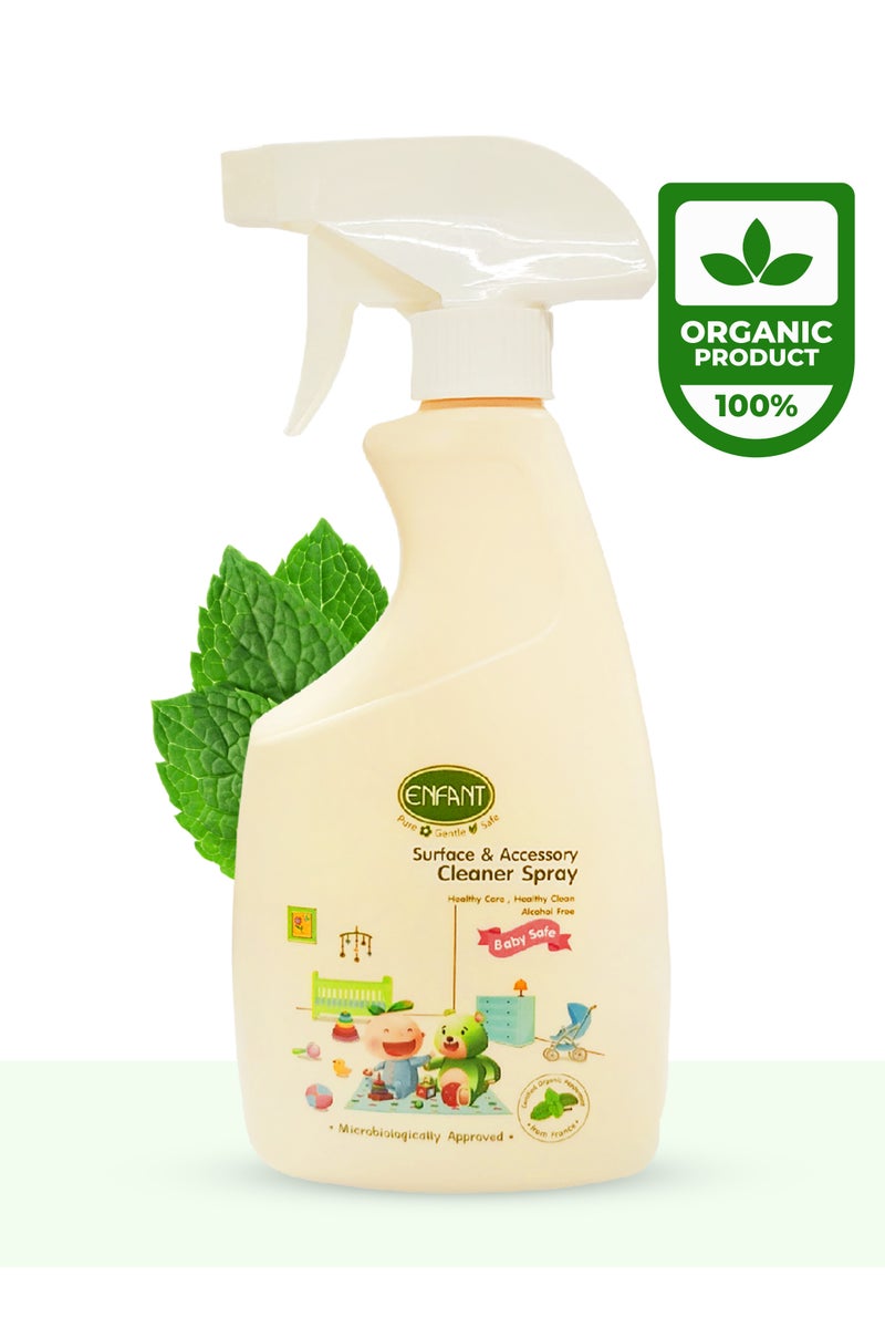Enfant Surface & Accessory Cleaner Spray Multi Surface Cleaner Spray 500ML For Toys, Nursery, High Chairs, Mats, Cribs, Windows And More Healthy Care, Healthy Clean With Your Smart Selection Of 100% Essential Oil Blends From Rosemary And Tea Tree Include Certificated Organic - Image 1