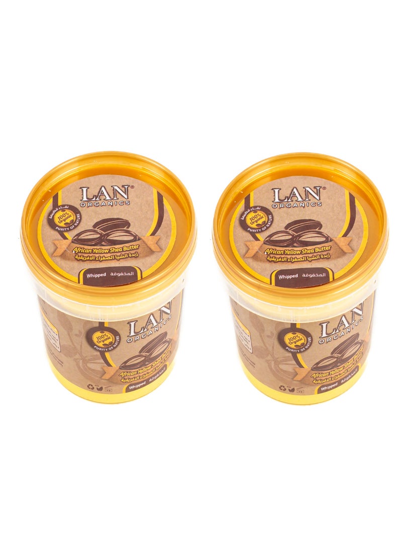 لان اورجنيك قطعتين من زبدة الشيا الصفراء الأفريقية - 100 مل - Image 1