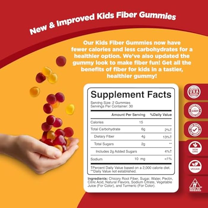 Phytoral High Prebiotic Fiber Gummies for Kids - Dietary Fiber Supplements for Digestion & Constipation - Chicory Root Kids Immune Gummies - Non-GMO & Vegan Digestive Nutritional Supplements - 60 Count - Image 2