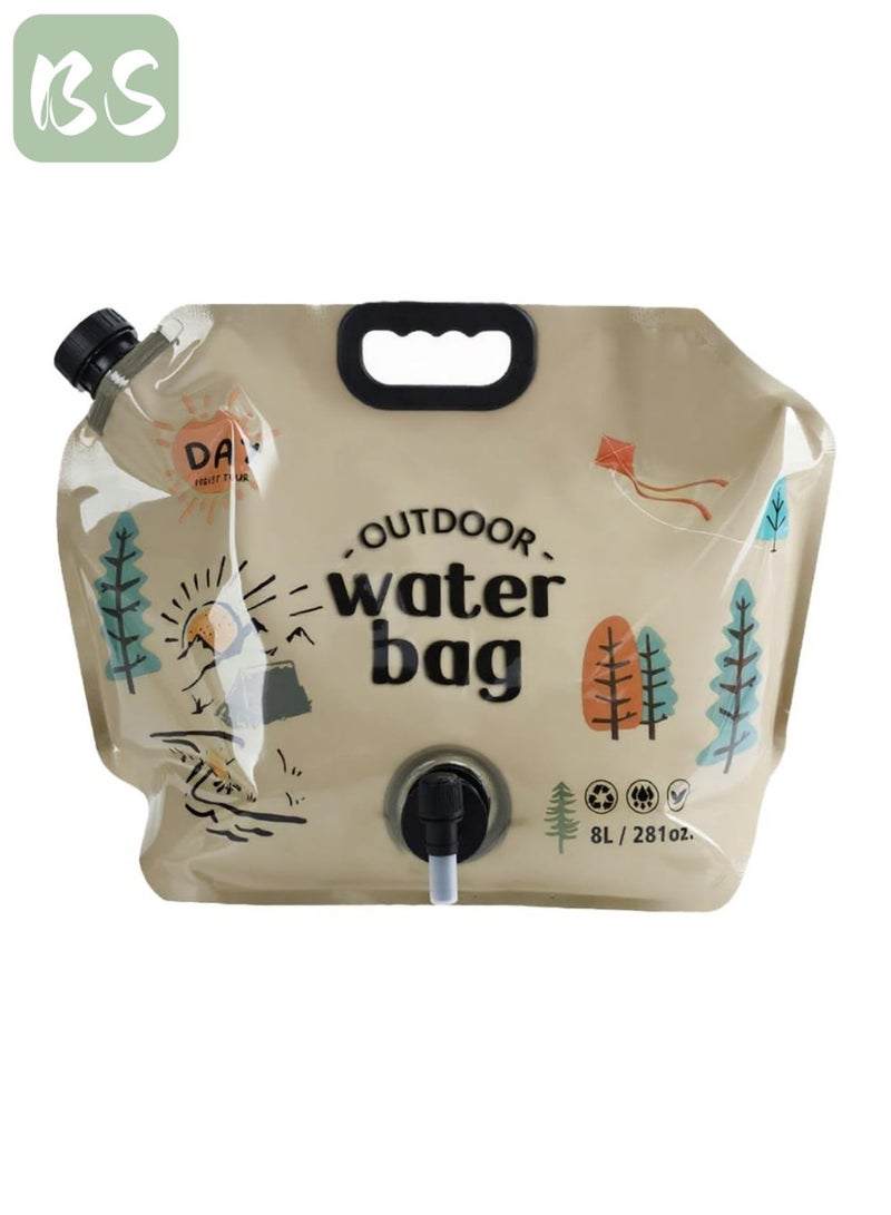 بي إس حقيبة تخزين مياه قابلة للطي للتخييم (8 لتر) | مع صنبور قابل للتعديل | مواد آمنة على الطعام، خالية من مادة BPA | قابلة لإعادة الاستخدام | تصميم قابل للطي والحمل يوفر مساحة التخزين | مصممة للمغامرات الخارجية والاستخدام العائلي، سهلة التعامل مع السفر والمشي لمسافات طويلة. - Image 1
