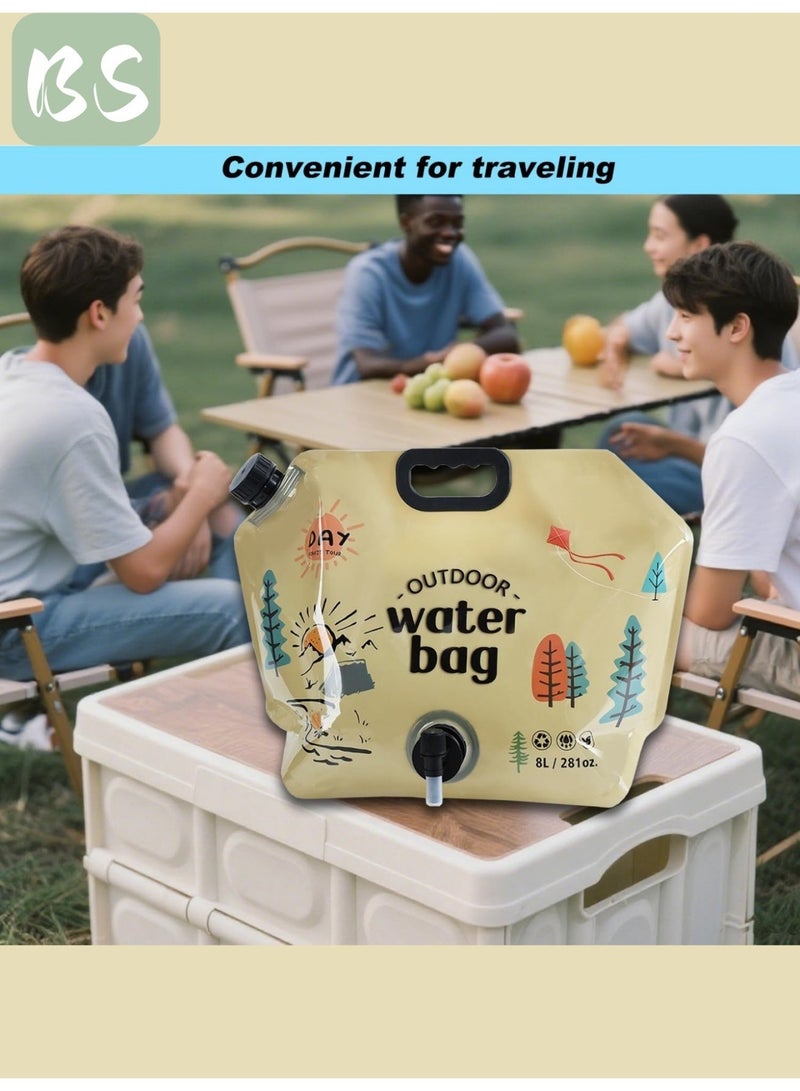 بي إس حقيبة تخزين مياه قابلة للطي للتخييم (8 لتر) | مع صنبور قابل للتعديل | مواد آمنة على الطعام، خالية من مادة BPA | قابلة لإعادة الاستخدام | تصميم قابل للطي والحمل يوفر مساحة التخزين | مصممة للمغامرات الخارجية والاستخدام العائلي، سهلة التعامل مع السفر والمشي لمسافات طويلة. - Image 4