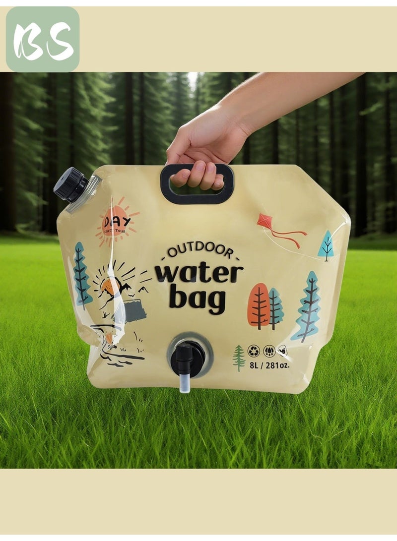 بي إس حقيبة تخزين مياه قابلة للطي للتخييم (8 لتر) | مع صنبور قابل للتعديل | مواد آمنة على الطعام، خالية من مادة BPA | قابلة لإعادة الاستخدام | تصميم قابل للطي والحمل يوفر مساحة التخزين | مصممة للمغامرات الخارجية والاستخدام العائلي، سهلة التعامل مع السفر والمشي لمسافات طويلة. - Image 3