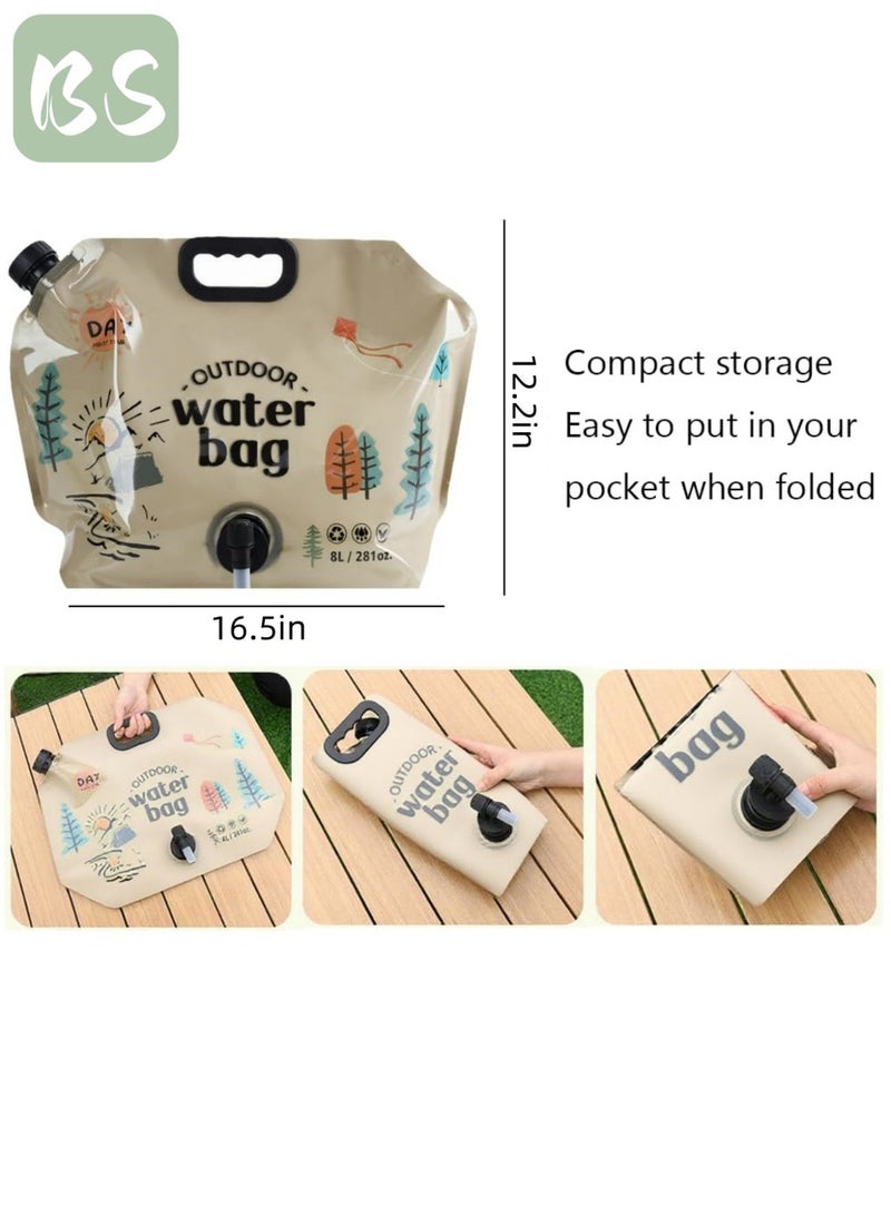بي إس حقيبة تخزين مياه قابلة للطي للتخييم (8 لتر) | مع صنبور قابل للتعديل | مواد آمنة على الطعام، خالية من مادة BPA | قابلة لإعادة الاستخدام | تصميم قابل للطي والحمل يوفر مساحة التخزين | مصممة للمغامرات الخارجية والاستخدام العائلي، سهلة التعامل مع السفر والمشي لمسافات طويلة. - Image 2