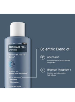 BARE ANATOMY Bare Anatomy Anti Hair Fall Shampoo|5x Hair Fall Control & Growth|Contains Biotin Adenosine, & Peptides| For All Hair Types | For Women & Men | 250ml  - Image 3