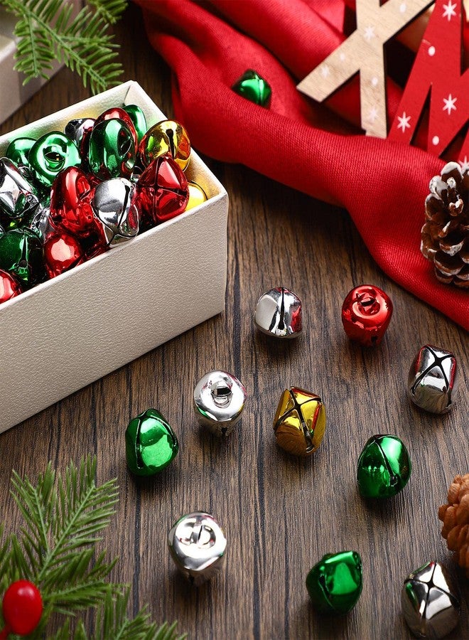 Jinei 500 Pcs 1 Inch Christmas Jingle Bells for Craft Multicolor Christmas Bells Bulk DIY Hanging Vintage Bells Charms for Xmas Wreath Decor Holiday Festival Home Decoration (Multicolored) - Image 3