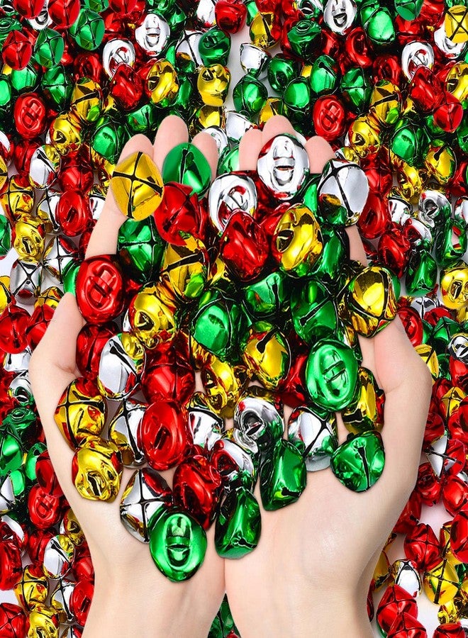 Jinei 500 Pcs 1 Inch Christmas Jingle Bells for Craft Multicolor Christmas Bells Bulk DIY Hanging Vintage Bells Charms for Xmas Wreath Decor Holiday Festival Home Decoration (Multicolored) - Image 1
