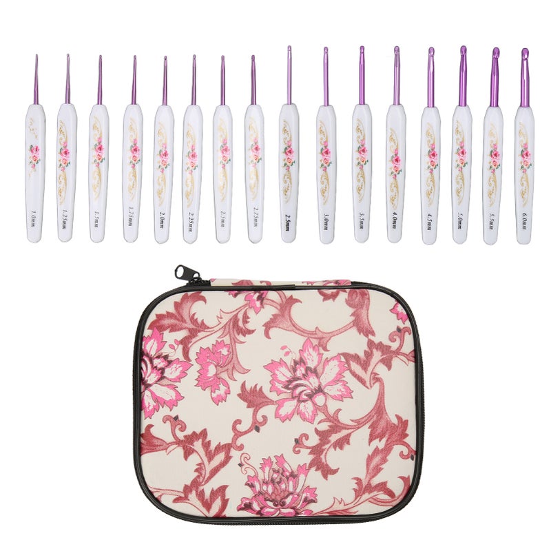 16pcs Crochet Hooks Kit Ergonomic Crochet Needles Set Multipurpose Crochet Hooks with Case for DIY Hand Knitting - Image 1