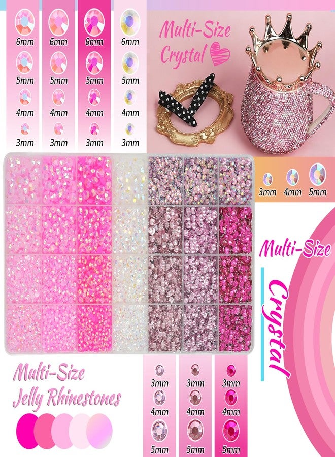 EARLMONI Resin Jelly Rhinestones for Bedazzling, EARLMONI Multi Colord Bedazzler Kit with 15ml B7000 Rhinestone Glue Rhinestone Pen Tool for Clothes Nail Art (Pink, 3/4/5/6MM) - Image 3