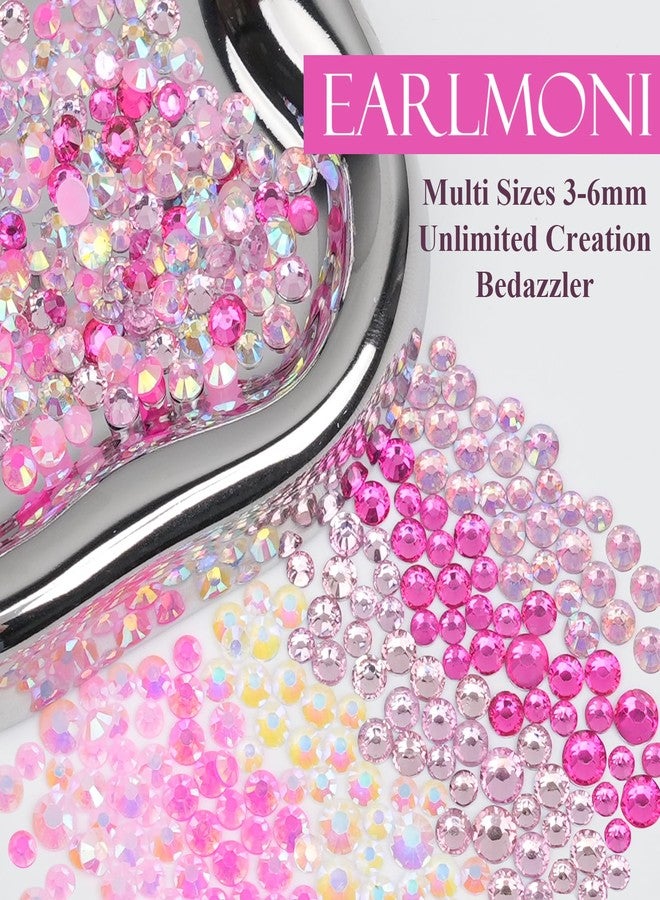 EARLMONI Resin Jelly Rhinestones for Bedazzling, EARLMONI Multi Colord Bedazzler Kit with 15ml B7000 Rhinestone Glue Rhinestone Pen Tool for Clothes Nail Art (Pink, 3/4/5/6MM) - Image 4