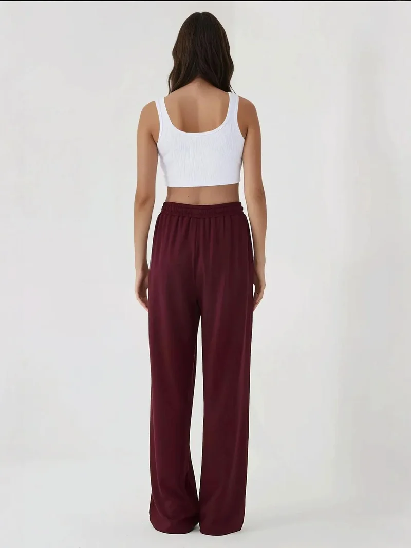 زوبعة بنطلون رياضي واسع الساق بخصر مطاطي