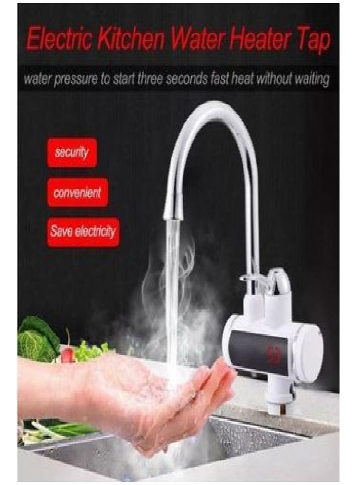 Electric water heater with mixer Instant water heater for kitchen and bathroom - Digital electric tap, hot water in 3 seconds with LED display - Hot and cold - Image 1