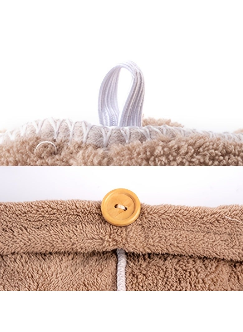 سوكاني ٣ قطع منشفة شعر ميكروفايبر، منشفة شعر ماصة للغاية وسريعة التجفيف للنساء والشعر المجعد، عمامة شعر ناعمة للشعر المبلول، مضادة للتقصف، بألوان رمادي وكاميل غامق وكاميل فاتح - Image 3