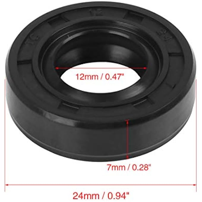 rayihni X AUTOHAUX 12mm X 24mm X 7mm Rubber Double Lip TC Oil Shaft Seal for Car Automotive - Image 2