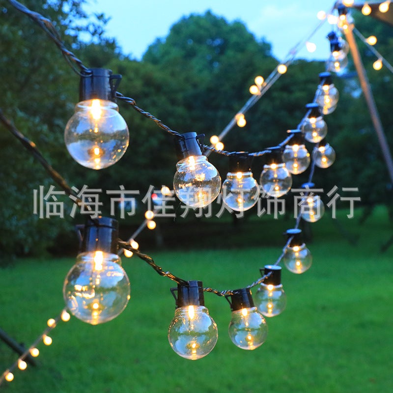 Outdoor Light String LED Ball Light Colorful Light String Camping Atmosphere Light String G50 Ball Bubble Sky Curtain Balcony Waterproof Colorful Light - Image 5