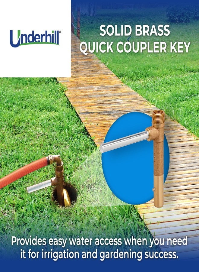 Underhill Quick Coupler Key Tool for Coupler Valve, 3/4-Inch MPT x 1/2-Inch FPT Outlet, Sprinkler Garden Irrigation System, Solid Brass, QK-075 - Image 2