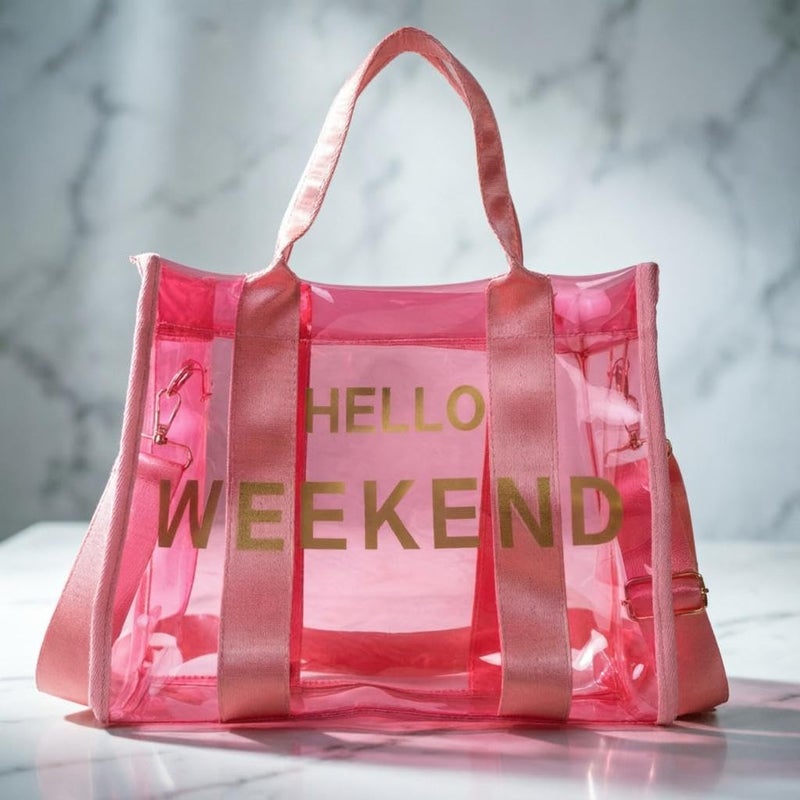Beach Satchel - Large capacity PVC waterproof lightweight storage bag perfect for summer vacations, swimming, and outdoor activities with secure closure design. (Option 8) - Image 2
