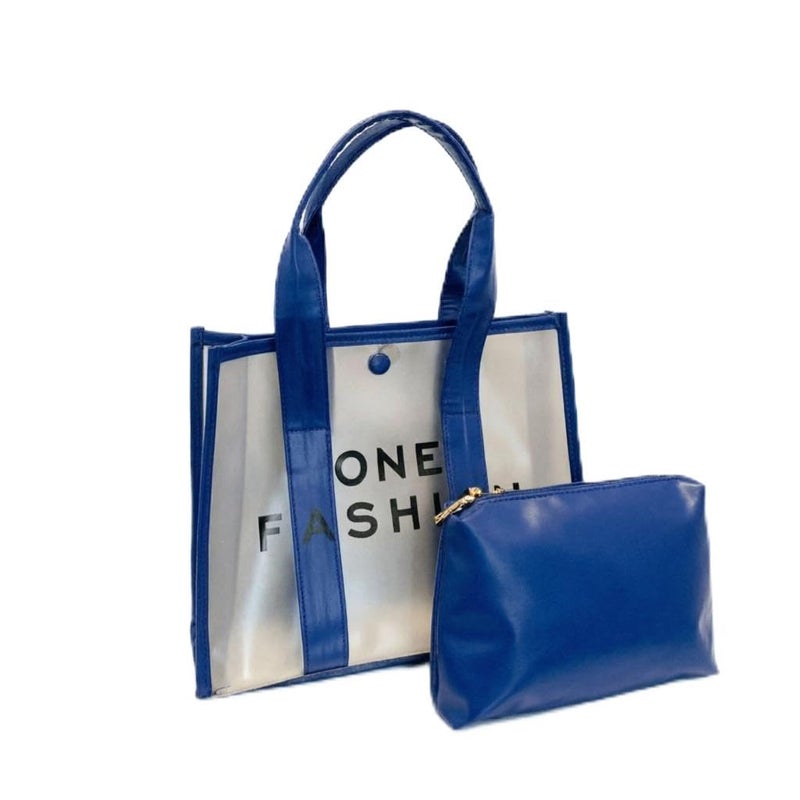 Beach Satchel - Large capacity PVC waterproof lightweight storage bag perfect for summer vacations, swimming, and outdoor activities with secure closure design. (Option 8) - Image 1