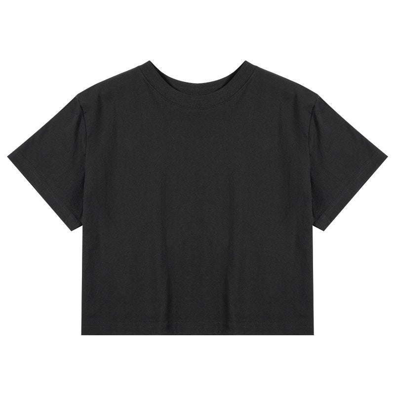 Unique Design Pure Cotton Cropped T-Shirt Ins Street Dance Trendy Brand Short-Sleeve Graphic Tee - Image 5