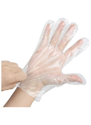 Clear Nylon Gloves - Multi-Purpose Plastic Disposable Gloves - 100 Count