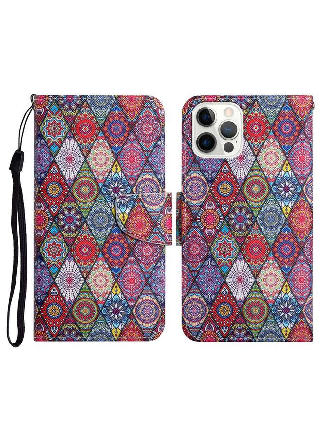 Zaboon Case For iPhone 13 Pro Painted Pattern Horizontal Flip Leather Case with Holder & Card Slot & Wallet - Image 1