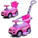 OLAKIDS 4 in 1 Ride on Push Car Toddlers Stroller Sliding Walking with Horn Music Lights Removable Guardrails and Handle Underneath Storage Baby FoottoFloor Walker Boys Girls Pink - Image 3